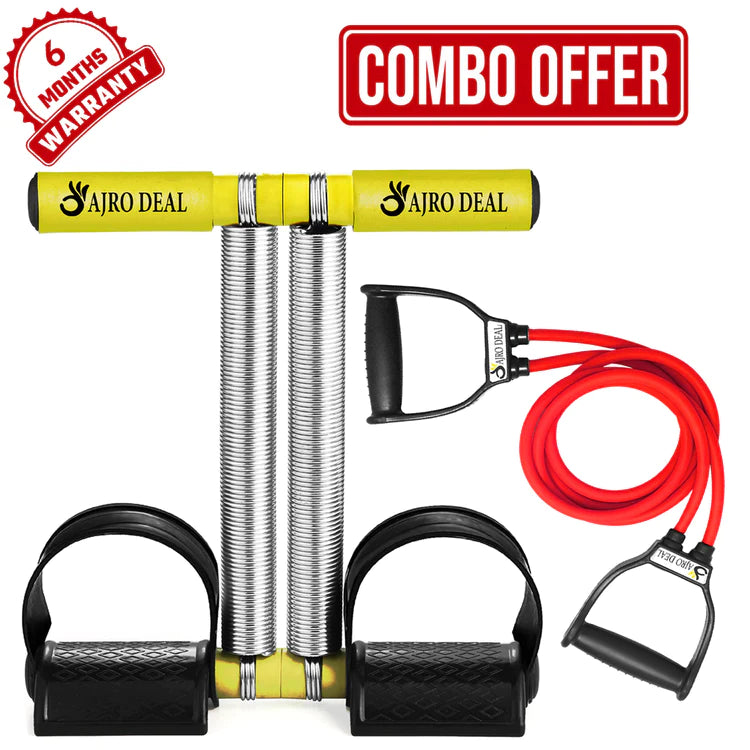 TUMMY TRIMMER WITH HEAVY RESISTANCE BAND TONING TUBE AB EXERCISER